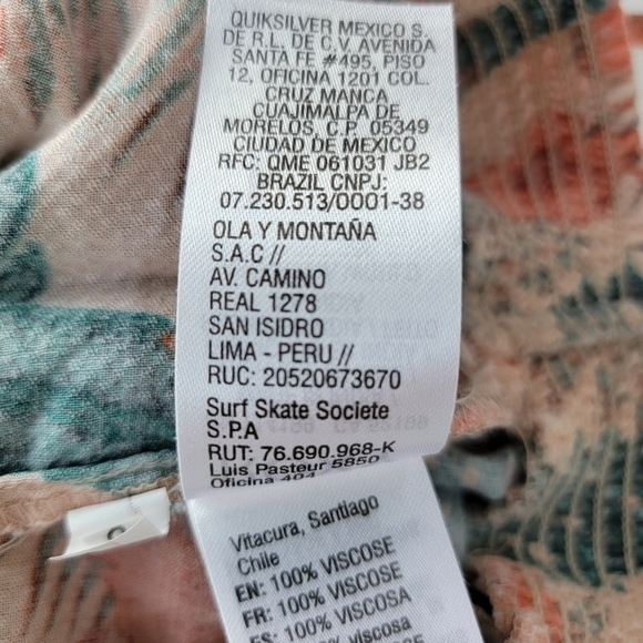 Roxy Olivia Tropical Print Ruffle Crop Top Removable Straps Size L/12 - Picture 6 of 8